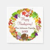 Kleurrijke Thanksgiving Harvest Servet (Voorkant)