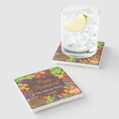 Kleurrijke Thanksgiving Harvest Stenen Onderzetter (Zijkant)