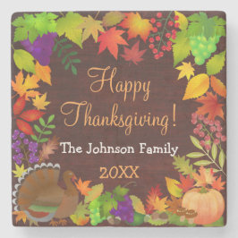 Kleurrijke Thanksgiving Harvest Stenen Onderzetter