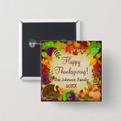 Kleurrijke Thanksgiving Harvest Vierkante Button 5,1 Cm (Voorkant /achterkant)