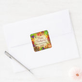 Kleurrijke Thanksgiving Harvest Vierkante Sticker (Envelop)