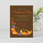 Kleurrijke Thanksgiving Inbelpartij uitnodiging (Staand voorkant)