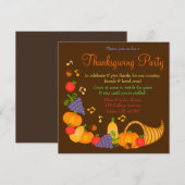 Kleurrijke Thanksgiving Inbelpartij uitnodiging (Voorkant / Achterkant)