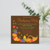 Kleurrijke Thanksgiving Inbelpartij uitnodiging (Staand voorkant)