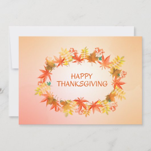 Kleurrijke Thanksgiving krans eenvoudige groet Feestdagenkaart (Voorkant)