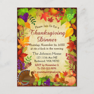 Kleurrijke Thanksgiving-oogst Briefkaart