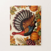 Kleurrijke  Thanksgiving Oogst en Turkije Legpuzzel (Verticaal)