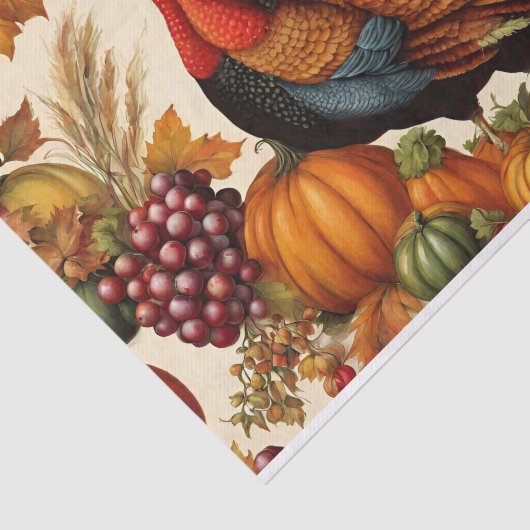 Kleurrijke Thanksgiving Oogst en Turkije Tissuepapier (Detail)