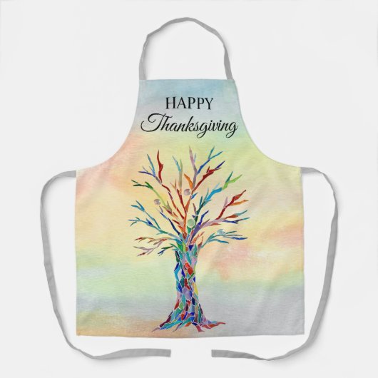 kleurrijke Thanksgiving Schort (Voorkant)