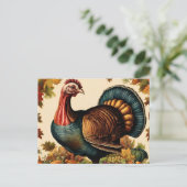 Kleurrijke  Thanksgiving Turkije Feestdagenkaart (Staand voorkant)