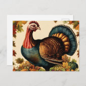 Kleurrijke  Thanksgiving Turkije Feestdagenkaart (Voorkant / Achterkant)