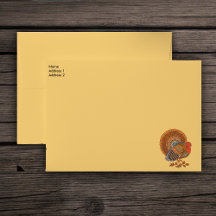 Kleurrijke Thanksgiving Turkije Nota Kaart Envelop