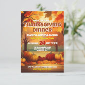 Kleurrijke Thanksgiving-uitnodiging Kaart (Staand voorkant)