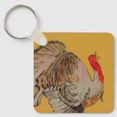 Kleurrijke Thanksgivingkalkoen Sleutelhanger (Voorkant)