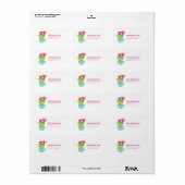 Kleurrijke theekopjes etiket (Full Sheet)