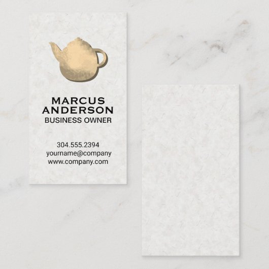 kleurrijke theepot | Japans papier Visitekaartje (Voorkant / Achterkant)