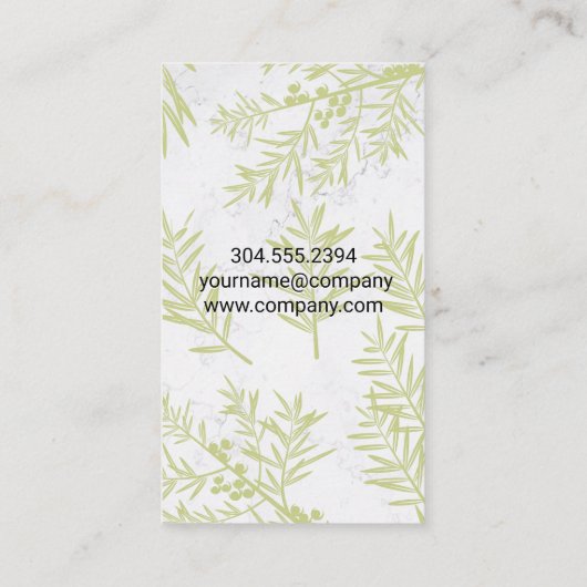 Kleurrijke theepot | Planten van jeneverbessen Visitekaartje (Achterkant)