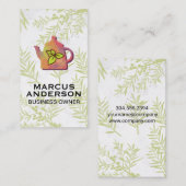 Kleurrijke theepot | Planten van jeneverbessen Visitekaartje (Voorkant / Achterkant)