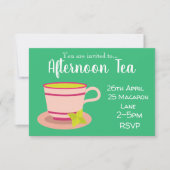 Kleurrijke theidnamiddag met mijnthee kaart (Voorkant)