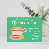 Kleurrijke theidnamiddag met mijnthee kaart (Staand voorkant)