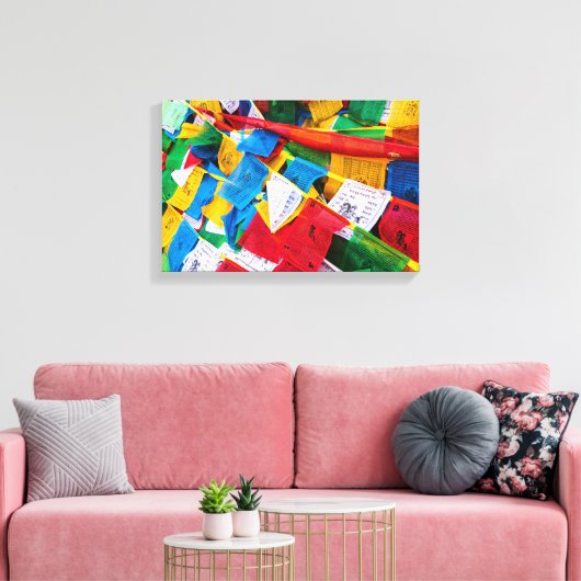 Kleurrijke Tibetaanse gebeddenvlaggen - Tibet Canvas Afdruk (Insitu (Woonkamer))