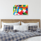 Kleurrijke Tibetaanse gebeddenvlaggen - Tibet Canvas Afdruk (Insitu (Slaapkamer))