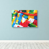 Kleurrijke Tibetaanse gebeddenvlaggen - Tibet Canvas Afdruk (Insitu (Houten vloer))