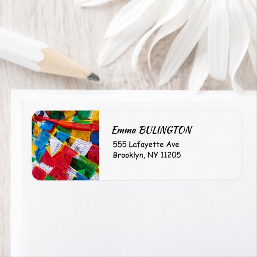 Kleurrijke Tibetaanse gebeddenvlaggen - Tibet Etiket (Insitu)