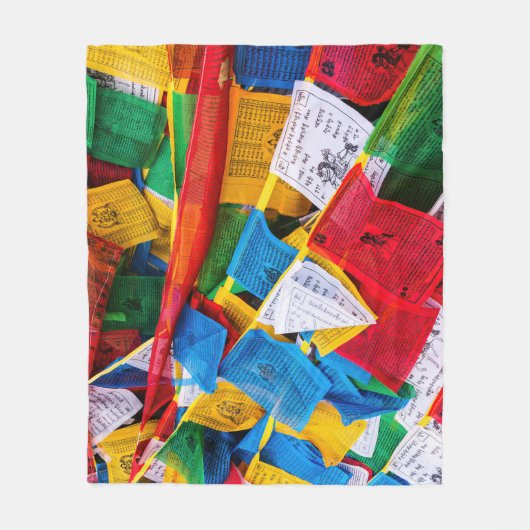 Kleurrijke Tibetaanse gebeddenvlaggen - Tibet Fleece Deken (Voorkant)