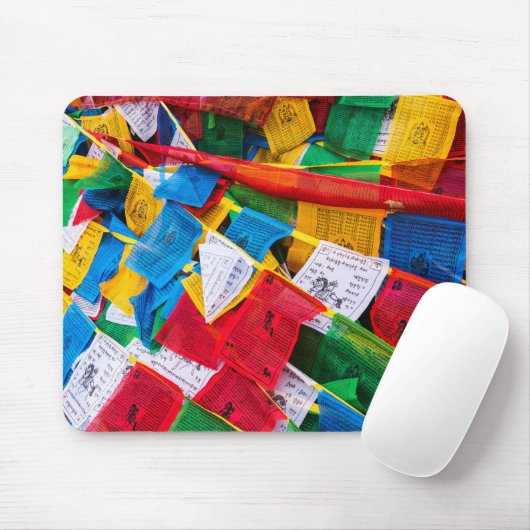 Kleurrijke Tibetaanse gebeddenvlaggen - Tibet Muismat (Met muis)
