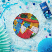 Kleurrijke Tibetaanse gebeddenvlaggen - Tibet Papieren Bordje (Feest)