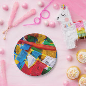 Kleurrijke Tibetaanse gebeddenvlaggen - Tibet Papieren Bordje (Feest)