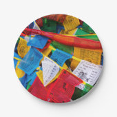 Kleurrijke Tibetaanse gebeddenvlaggen - Tibet Papieren Bordje (Voorkant)