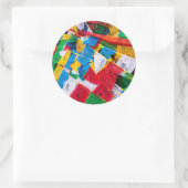 Kleurrijke Tibetaanse gebeddenvlaggen - Tibet Ronde Sticker (Tas)
