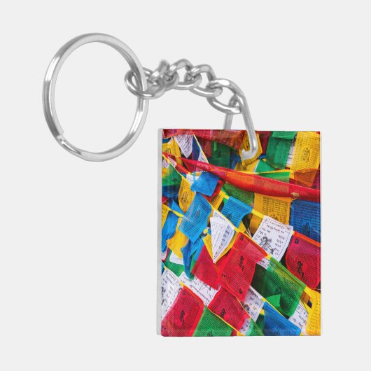 Kleurrijke Tibetaanse gebeddenvlaggen - Tibet Sleutelhanger (Voorkant Links)