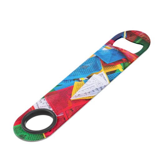 Kleurrijke Tibetaanse gebeddenvlaggen - Tibet Speed Flessenopener (Achterkant Gekanteld)