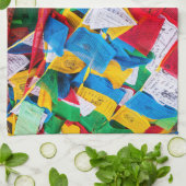 Kleurrijke Tibetaanse gebeddenvlaggen - Tibet Theedoek (Gevouwen)