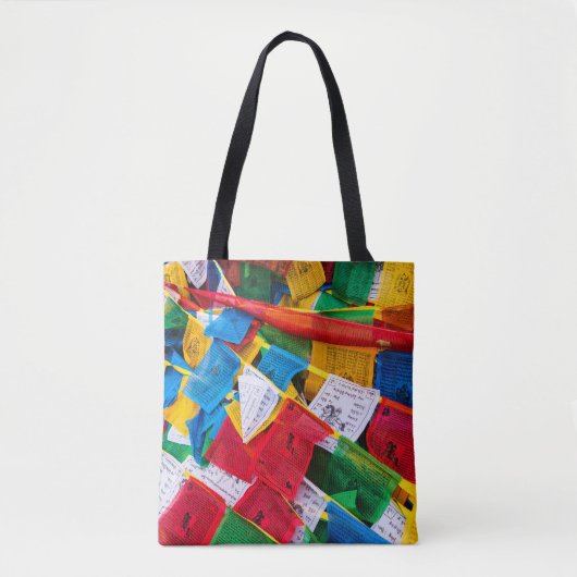 Kleurrijke Tibetaanse gebeddenvlaggen - Tibet Tote Bag (Voorkant)