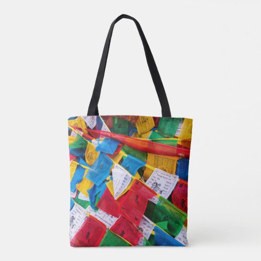 Kleurrijke Tibetaanse gebeddenvlaggen - Tibet Tote Bag (Achterkant)