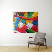 Kleurrijke Tibetaanse gebeddenvlaggen - Tibet Wandkleed (In Situ (horizontaal))