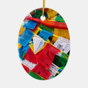 Kleurrijke Tibetaanse gebedsbanieren - Tibet Keramisch Ornament