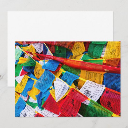 Kleurrijke Tibetaanse gebedsvaantjes - Tibet Kaart (Voorkant / Achterkant)