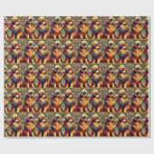 Kleurrijke Tibetaanse Mastiffs Wrapping Paper Cadeaupapier (Vlak)