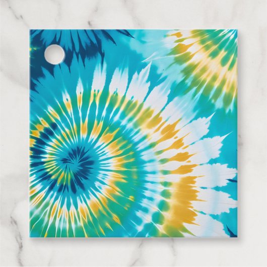 Kleurrijke Tie Dye Art Gift Labels (Voorkant)