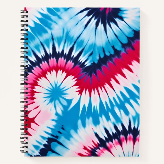 Kleurrijke Tie Dye Art Spiral Notitieboek (Voorkant)