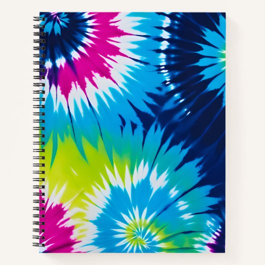 Kleurrijke Tie Dye Art Spiral Notitieboek (Voorkant)