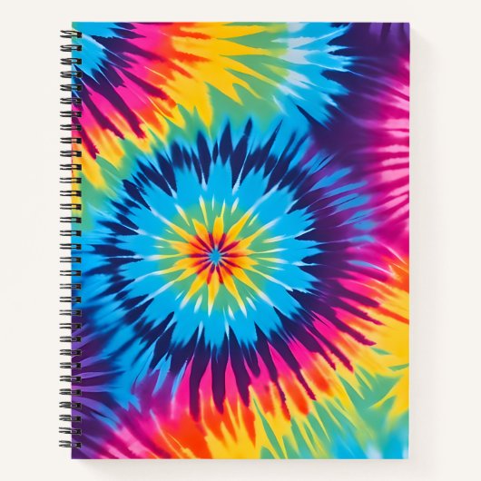 Kleurrijke Tie Dye Art Spiral Notitieboek (Voorkant)