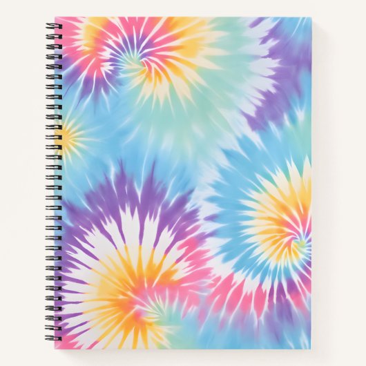 Kleurrijke Tie Dye Art Spiral Notitieboek (Voorkant)