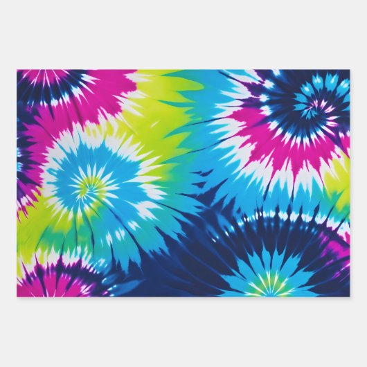Kleurrijke Tie Dye Art Wrapping Paper Sheets (Voorkant 2)