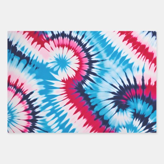 Kleurrijke Tie Dye Art Wrapping Paper Sheets (Voorkant 3)